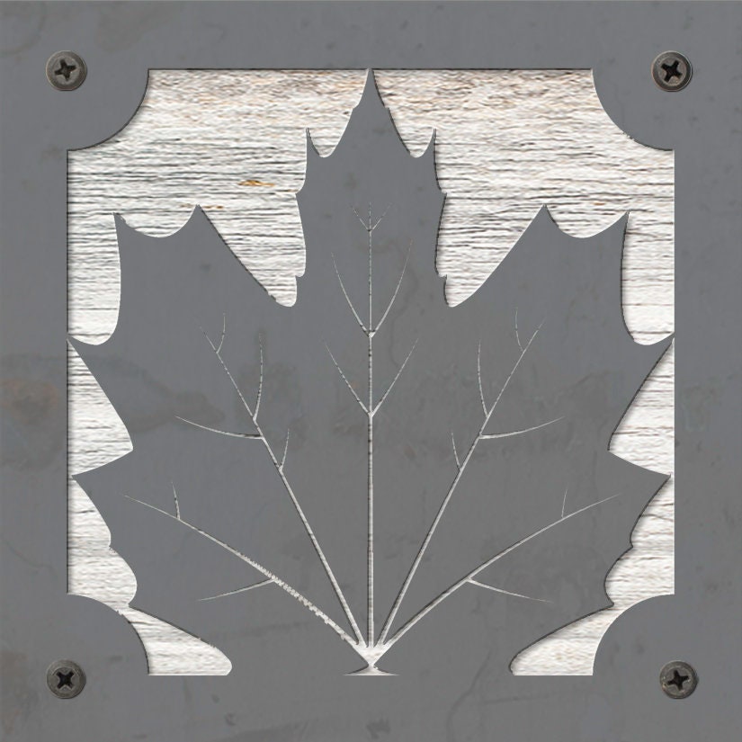 Maple Leaf Metal Wall Art on Reclaimed Wood, Autumn Decor, Fall Sign