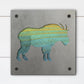 Mountain Goat Metal Wall Art on Reclaimed Wood, Glacier Park Decor, Hiker Gift, 5.5 Inch Square Steel Sign, National Par