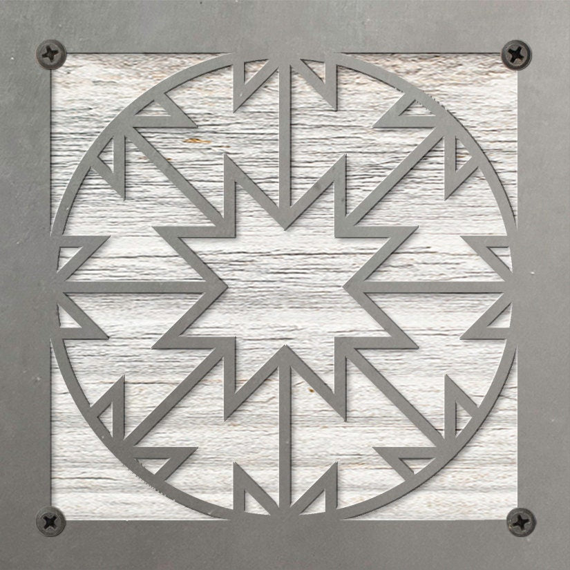 Quilt Block Metal Wall Art on Reclaimed Wood, Sewing Room Sign, Quilter Gift