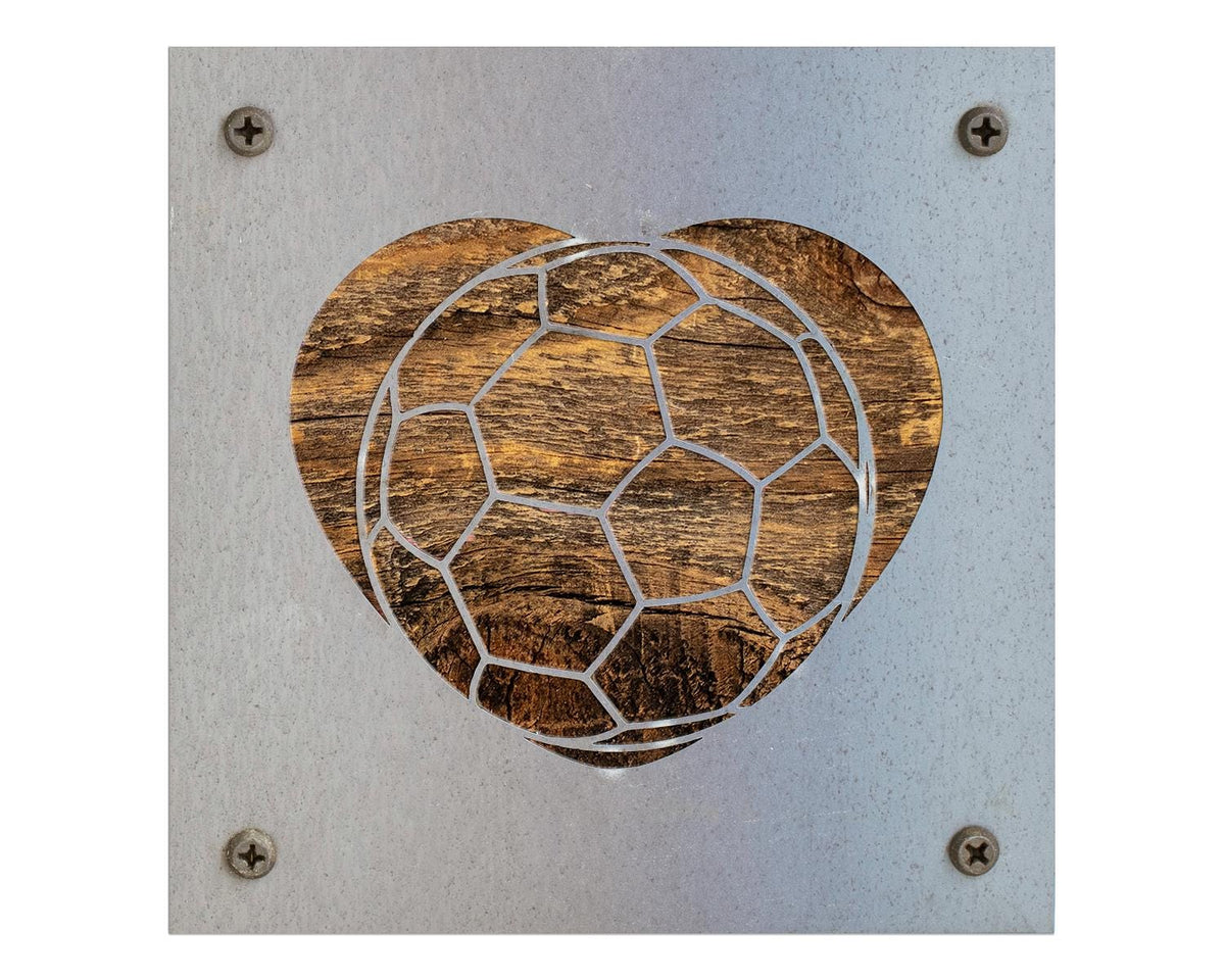 Soccer Heart Metal Wall Art on Reclaimed Wood, Soccer Gift, Kids Room Decor