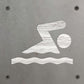 Swimming Metal Wall Art on Reclaimed Wood, Swimmer Sign, Swim Coach Gift, 5.5 Inch Square Steel Sign, Swimming Decor, Swim Team Gift