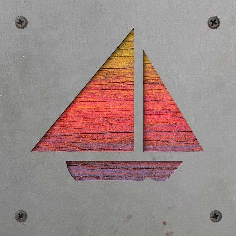 Sailboat Metal Wall Art on Reclaimed Wood, Nautical Lake House Decor, Sailor Gift, 5.5 Inch Square Steel Sign, Sailing Gift