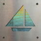 Sailboat Metal Wall Art on Reclaimed Wood, Nautical Lake House Decor, Sailor Gift, 5.5 Inch Square Steel Sign, Sailing G