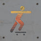 Skateboarder Metal Wall Art on Reclaimed Wood, Skate Sign, Teen Room Decor, 5.5 Inch Square Steel Sign, Skateboard Gift, Skater Gift