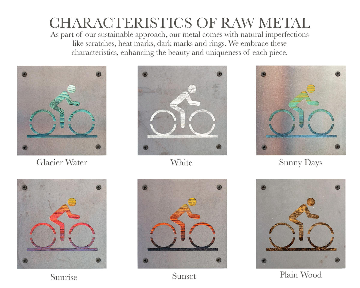 Road Cyclist Metal Wall Art on Reclaimed Wood, Road Bike Sign, Cyclist Gift