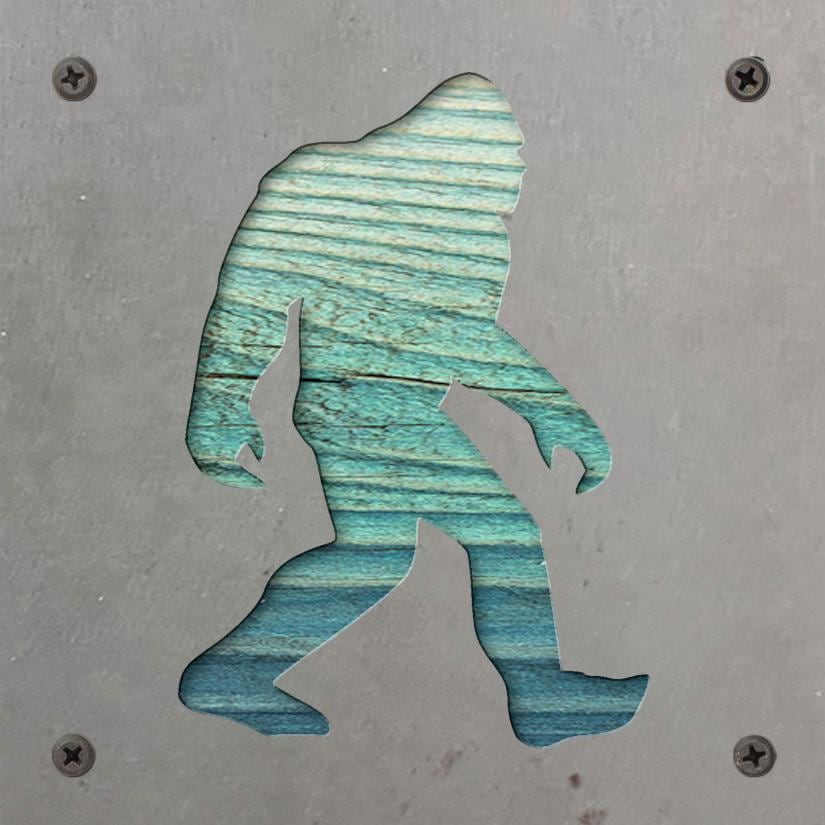 Bigfoot Metal Wall Art on Reclaimed Wood, Sasquatch Sign, Cryptid Gift