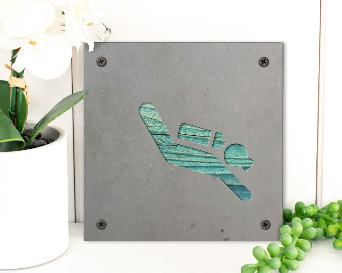Scuba Diver Metal Wall Art on Reclaimed Wood, Ocean Decor, Scuba Diving Gift, 5.5 Inch Square Steel Sign, Dive Shop Decor