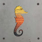 Seahorse Metal Wall Art on Reclaimed Wood, Coastal Bathroom Decor, Beach Gift, 5.5 Inch Square Steel Sign, Beach House Decor