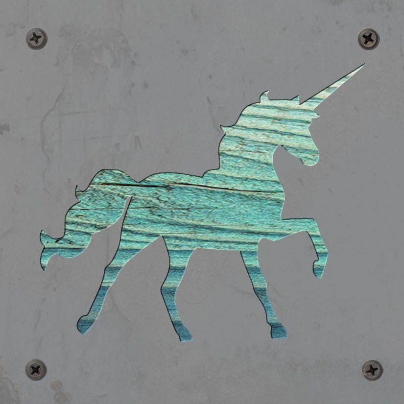 Unicorn Metal Wall Art on Reclaimed Wood, Girls Room Decor, Unicorn Gift