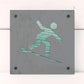 Surfer Metal Wall Art on Reclaimed Wood, Surf Shack Decor, Surfing Gift