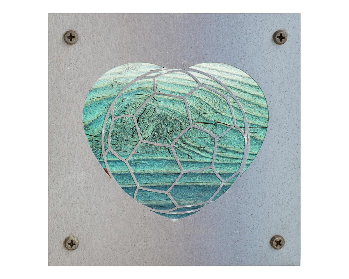 Soccer Heart Metal Wall Art on Reclaimed Wood, Soccer Gift, Kids Room Decor
