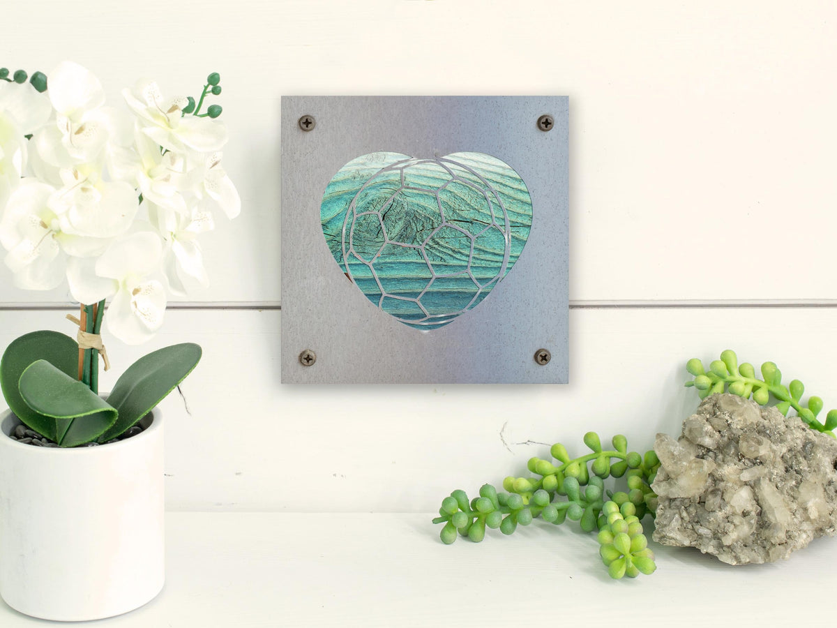 Soccer Heart Metal Wall Art on Reclaimed Wood, Soccer Gift, Kids Room Decor