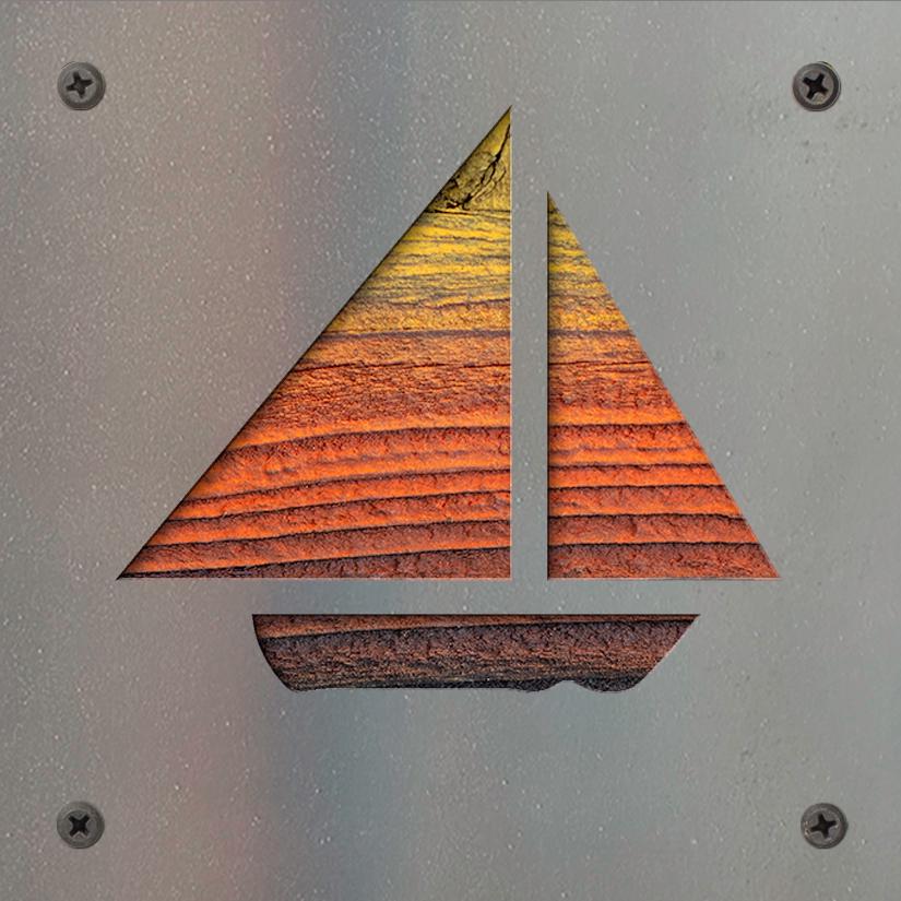Sailboat Metal Wall Art on Reclaimed Wood, Nautical Lake House Decor, Sailor Gift, 5.5 Inch Square Steel Sign, Sailing Gift