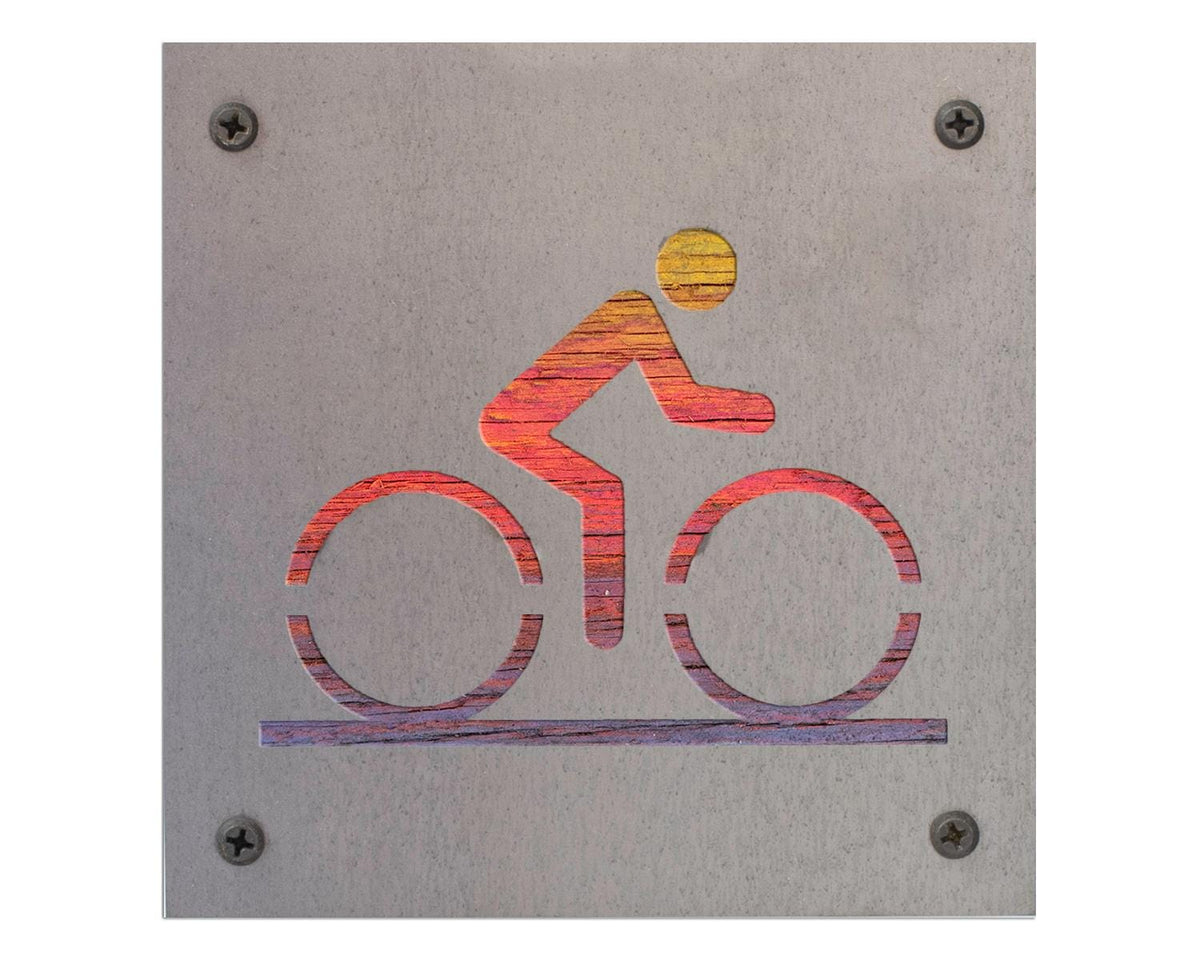 Road Cyclist Metal Wall Art on Reclaimed Wood, Road Bike Sign, Cyclist Gift