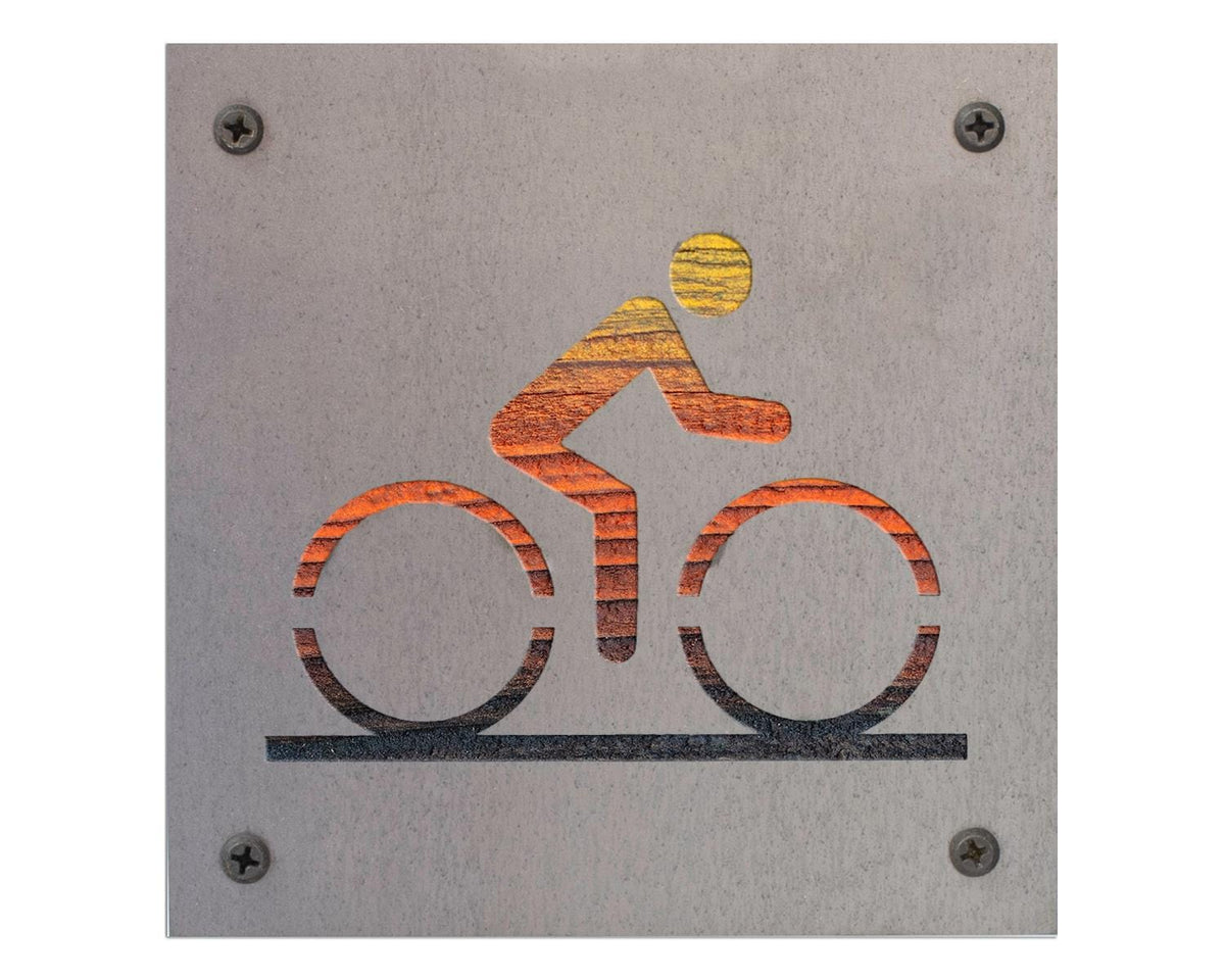 Road Cyclist Metal Wall Art on Reclaimed Wood, Road Bike Sign, Cyclist Gift