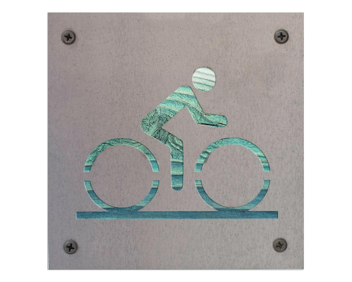 Road Cyclist Metal Wall Art on Reclaimed Wood, Road Bike Sign, Cyclist Gift