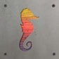 Seahorse Metal Wall Art on Reclaimed Wood, Coastal Bathroom Decor, Beach Gift, 5.5 Inch Square Steel Sign, Beach House Decor