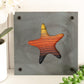 Starfish Metal Wall Art on Reclaimed Wood, Coastal Beach House Decor, 5.5 Inch Square Steel Sign, Ocean Decor, Starfish Gift