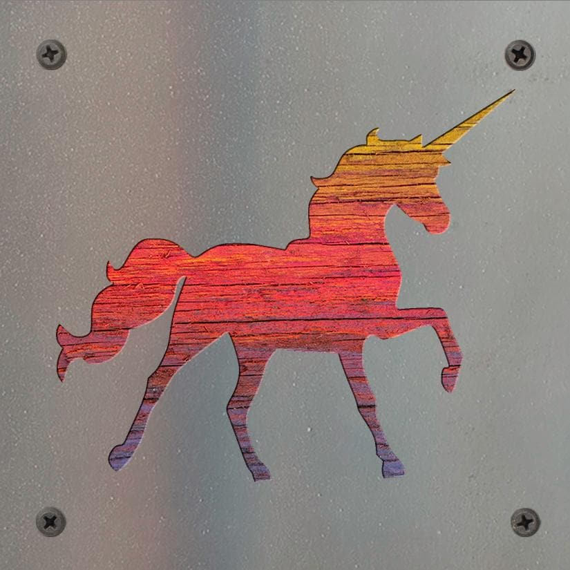 Unicorn Metal Wall Art on Reclaimed Wood, Girls Room Decor, Unicorn Gift