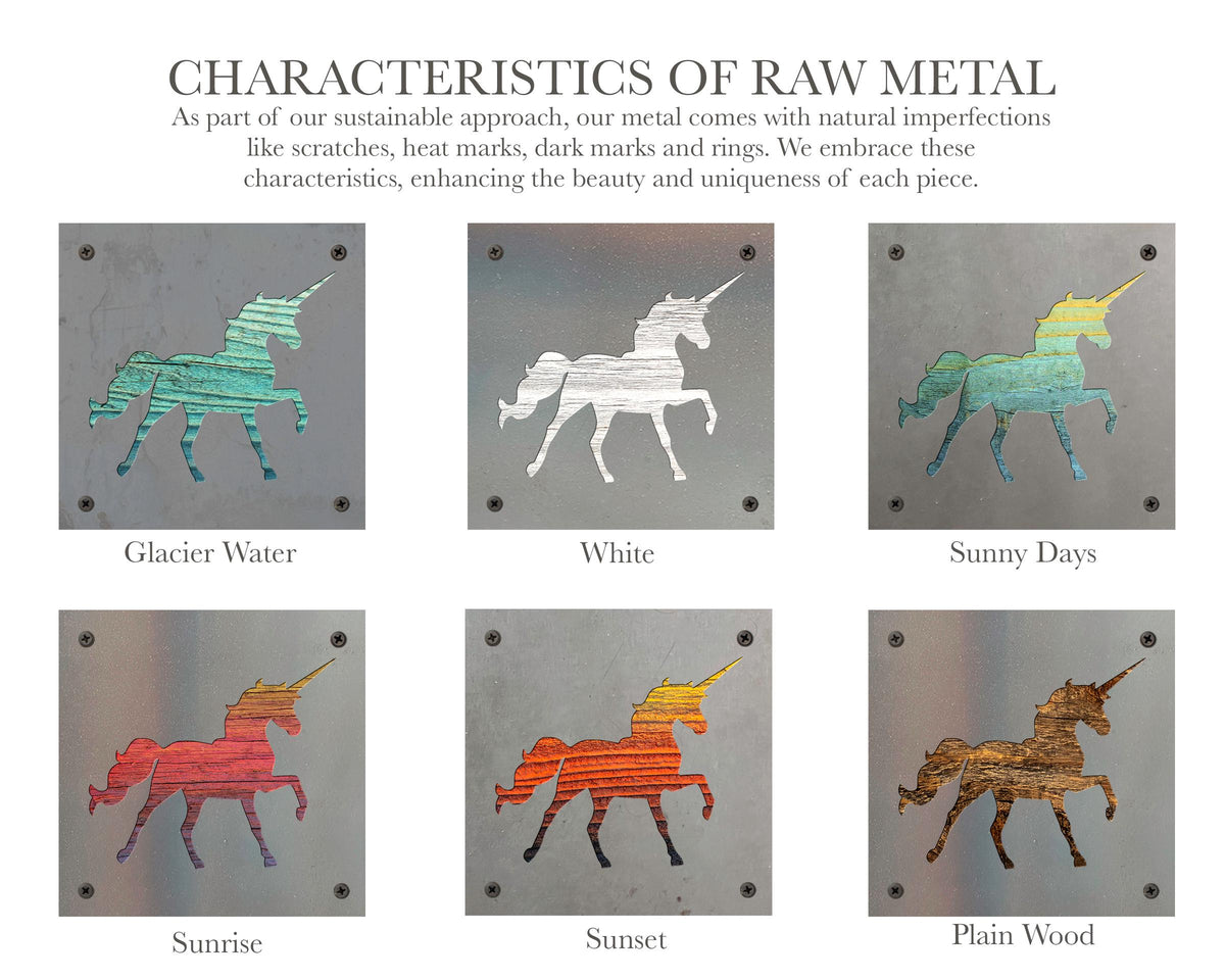 Unicorn Metal Wall Art on Reclaimed Wood, Girls Room Decor, Unicorn Gift