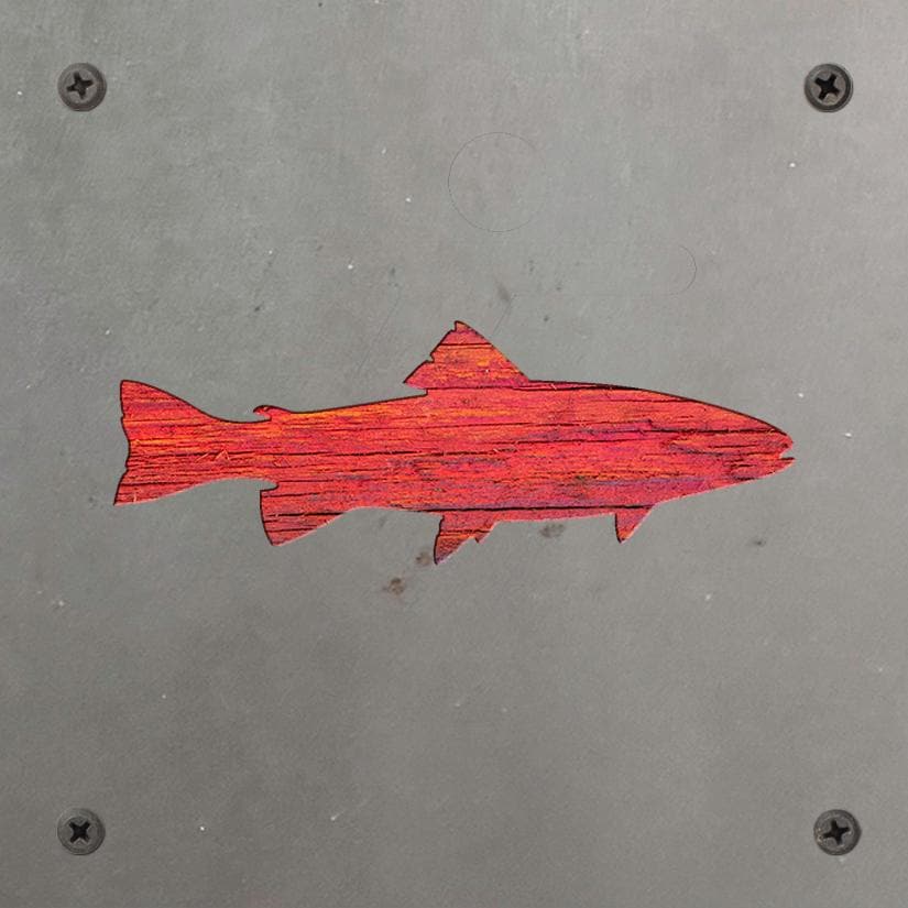 Fish Metal Wall Art on Reclaimed Wood, Small 5.5 Inch Fishing Sign, Angler Gift
