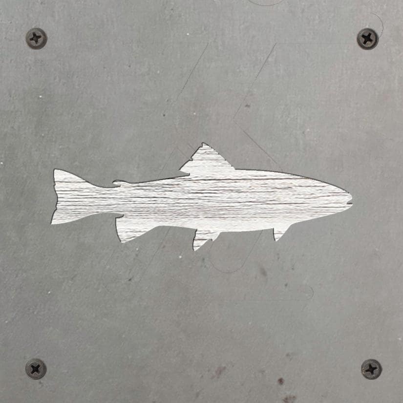 Fish Metal Wall Art on Reclaimed Wood, Small 5.5 Inch Fishing Sign, Angler Gift