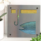 Fisherman Metal Wall Art on Reclaimed Wood, Fishing Sign, Gift for Dad, 5.5 Inch Square Steel Sign, Fishing Decor, Lake House Decor