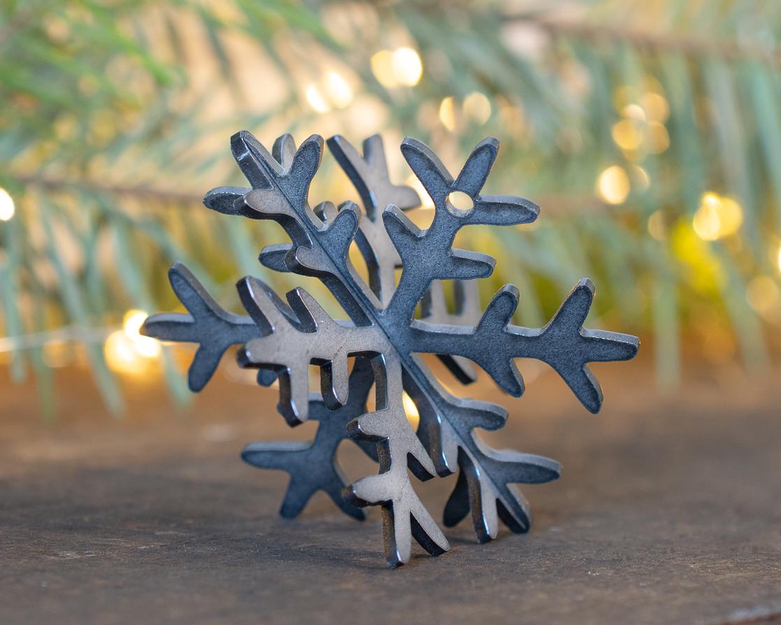 3D Metal Snowflake Ornament: Winter Holiday Decor