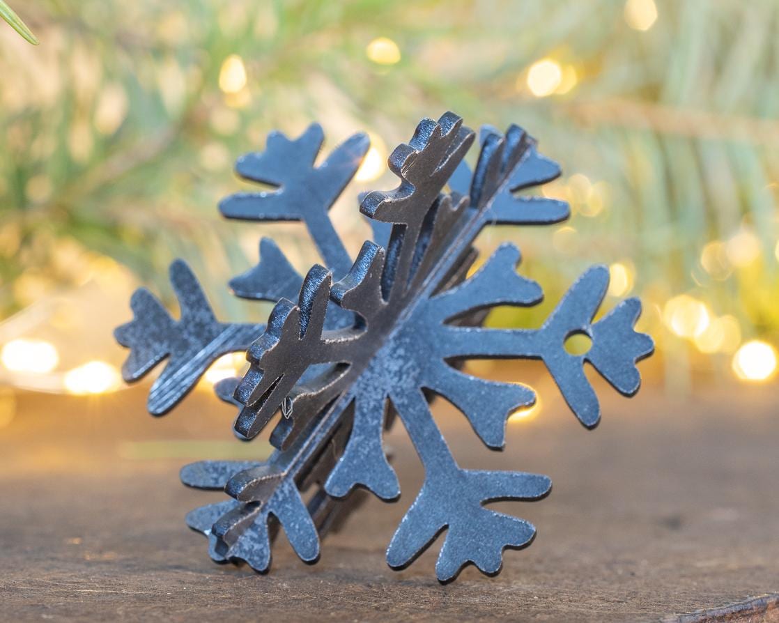3D Metal Snowflake Ornament: Winter Holiday Decor
