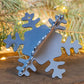 3D Metal Snowflake Ornament: Winter Wedding Placecard Holder