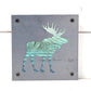 Moose Metal Wall Art on Reclaimed Wood, Cabin Decor, Woodland Nursery Moose, 5.5 Inch Square Steel Sign, Moose Gift, Housewarming Gift
