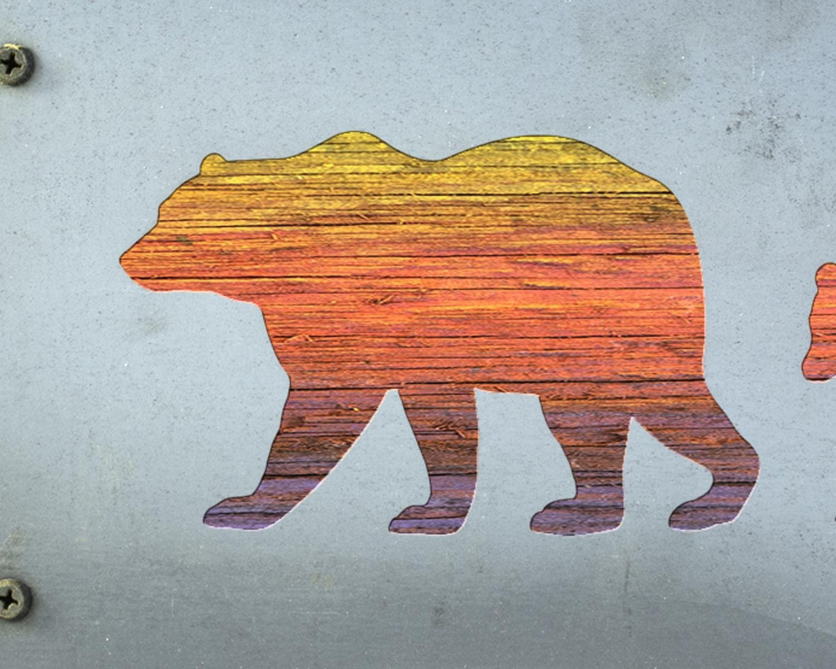 Bear Family Metal Wall Art on Reclaimed Wood, Mama Bear and Cubs, Cabin Decor