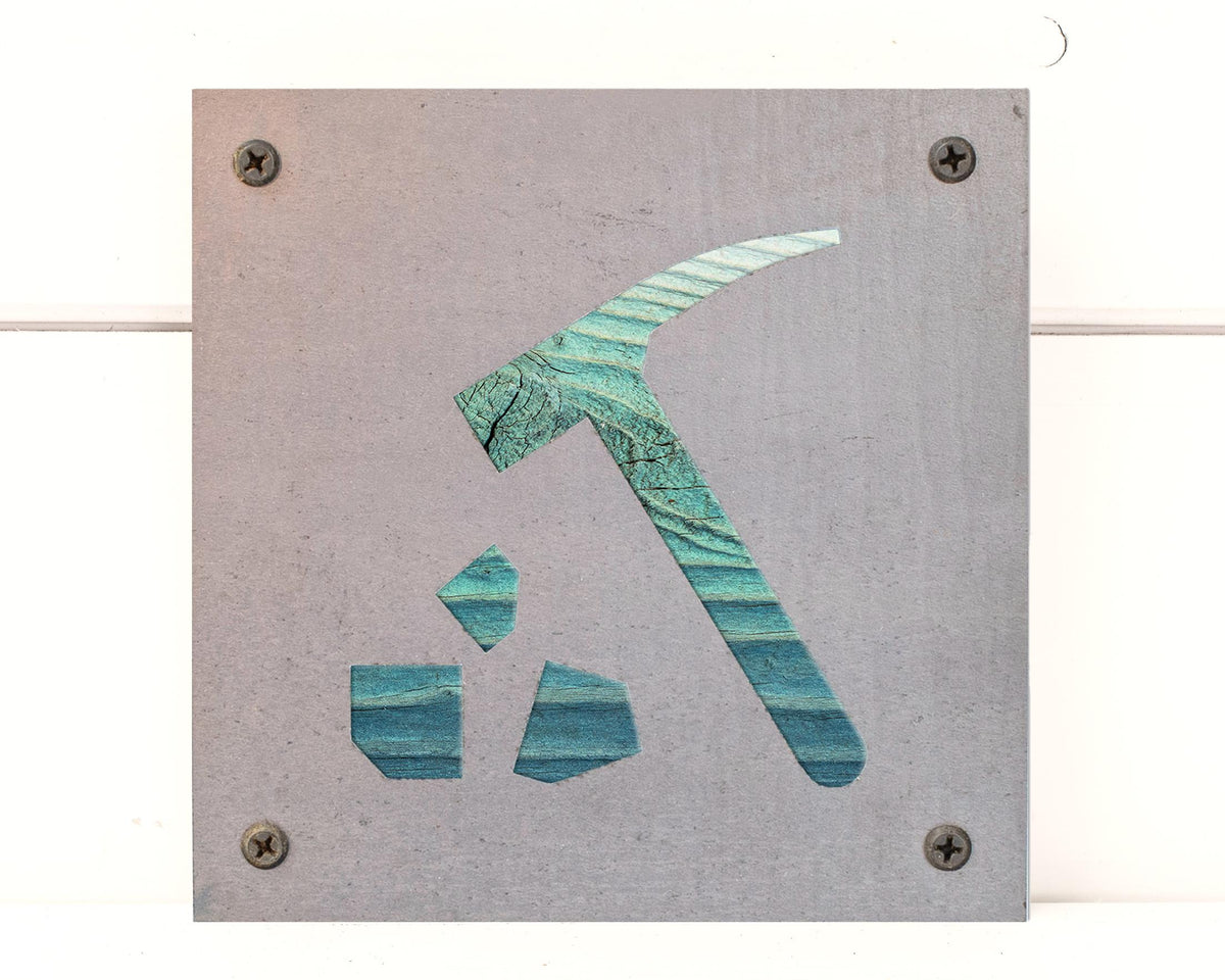 Geologist Metal Wall Art on Reclaimed Wood, Rock Hound Sign, Geology Gift