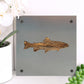 Trout Metal Wall Art on Reclaimed Wood, Fishing Cabin Decor, Fisherman Gift, 5.5 Inch Square Steel Sign, Fish Wall Decor, Lake House Decor