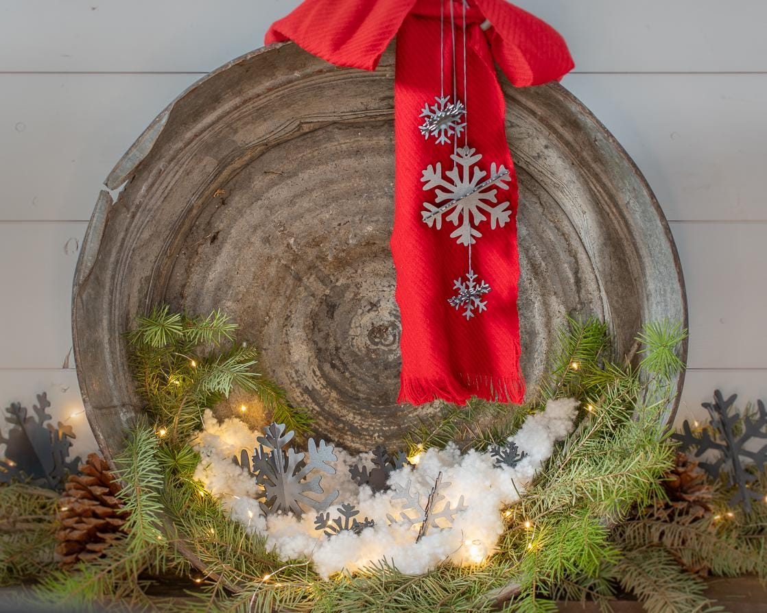 3D Metal Snowflake Ornament: Winter Holiday Decor