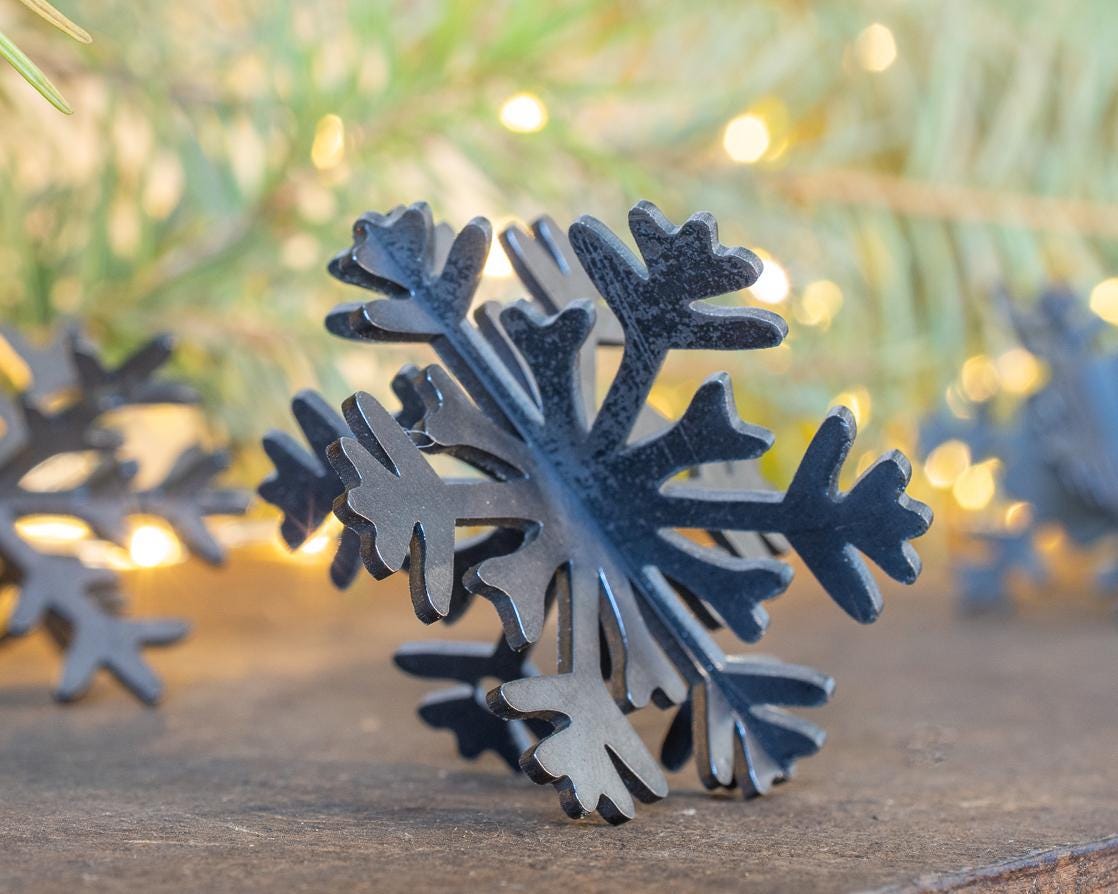 3D Metal Snowflake Ornament: Winter Holiday Decor