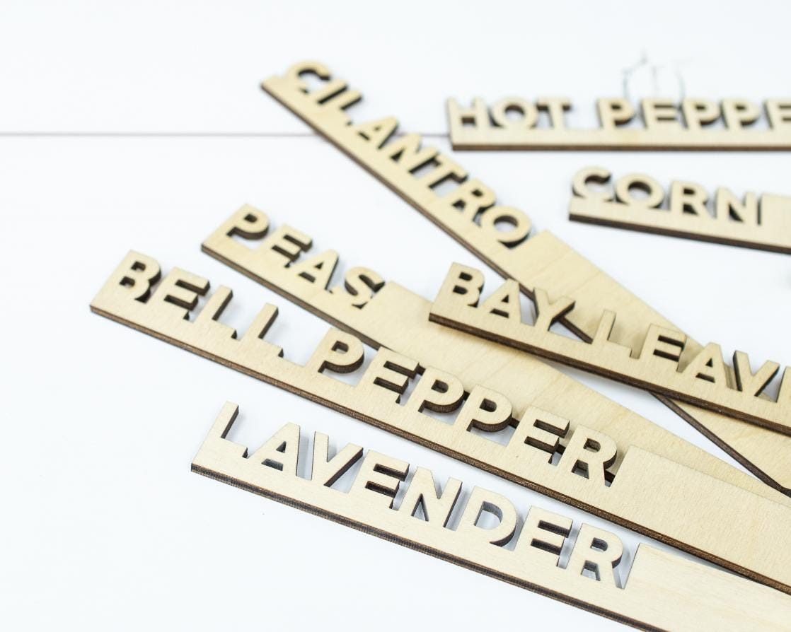 Personalized Wood Garden Markers: Herb, Vegetable, Flower Plant Stakes