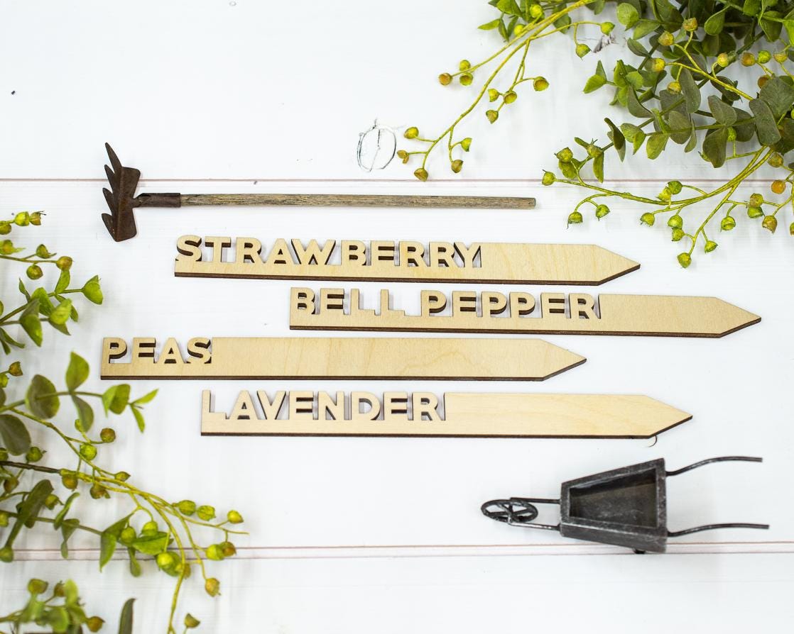 Eco Friendly Plant Markers: Wood Garden Herb Labels