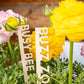 Bee Garden Markers: Birch Wood Pollinator Stakes, Set of 8