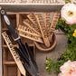 Bee Garden Markers: Birch Wood Pollinator Stakes, Set of 8