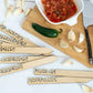 Salsa Garden Marker Set: Laser-Cut Birch Wood Herb Stakes