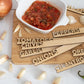 Salsa Garden Marker Set: Laser-Cut Birch Wood Herb Stakes