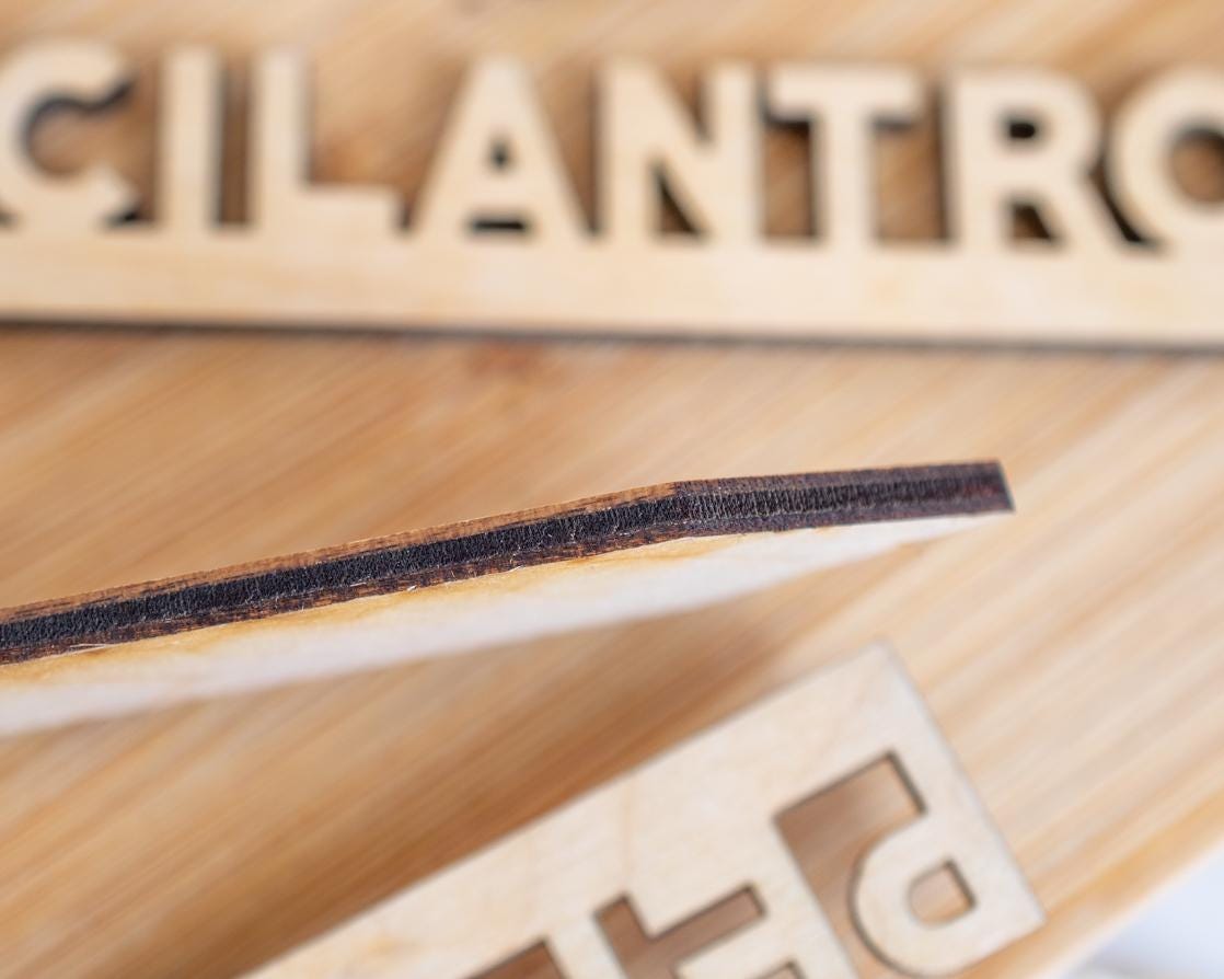 Salsa Garden Marker Set: Laser-Cut Birch Wood Herb Stakes