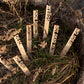 Funny Garden Markers: Birch Wood Plant Stakes, Set of 8