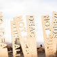 Funny Garden Markers: Birch Wood Plant Stakes, Set of 8