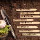 Bee Garden Markers: Birch Wood Pollinator Stakes, Set of 8