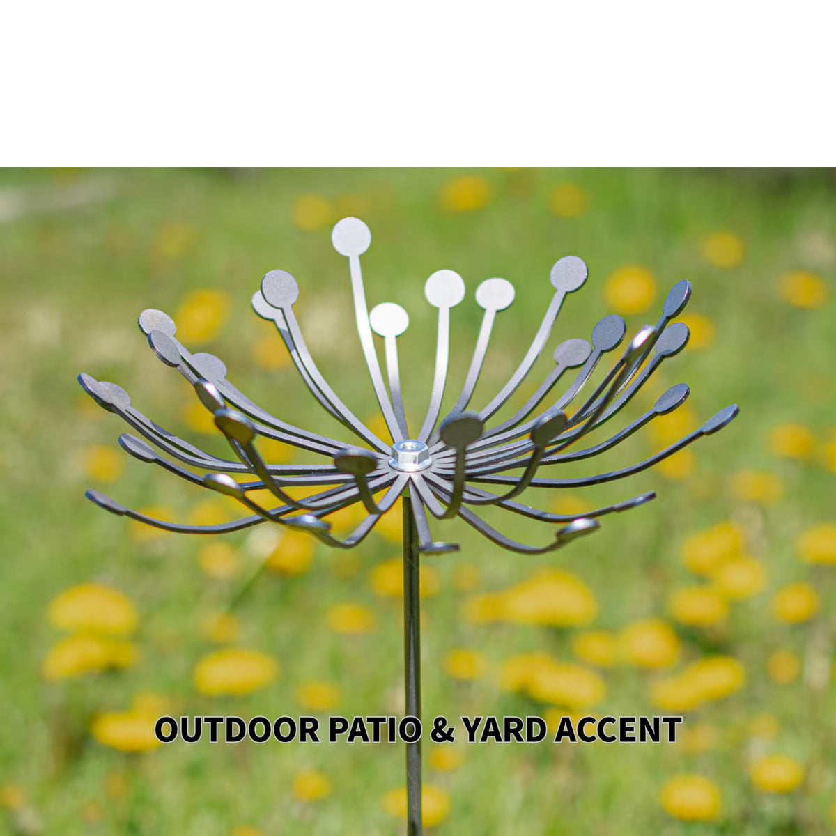 Metal Flower Yard Art, Rustic Dandelion Decor, Unique Gifts for Mom, Eco-Friendly Garden Decora