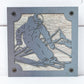 Skier Metal Wall Art on Reclaimed Wood, Downhill Ski Decor, Ski Lodge Gift