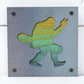 Bigfoot Snowboarder Metal Wall Art on Reclaimed Wood, Sasquatch Ski Cabin Sign