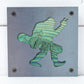 Bigfoot Snowboarder Metal Wall Art on Reclaimed Wood, Sasquatch Ski Cabin Sign